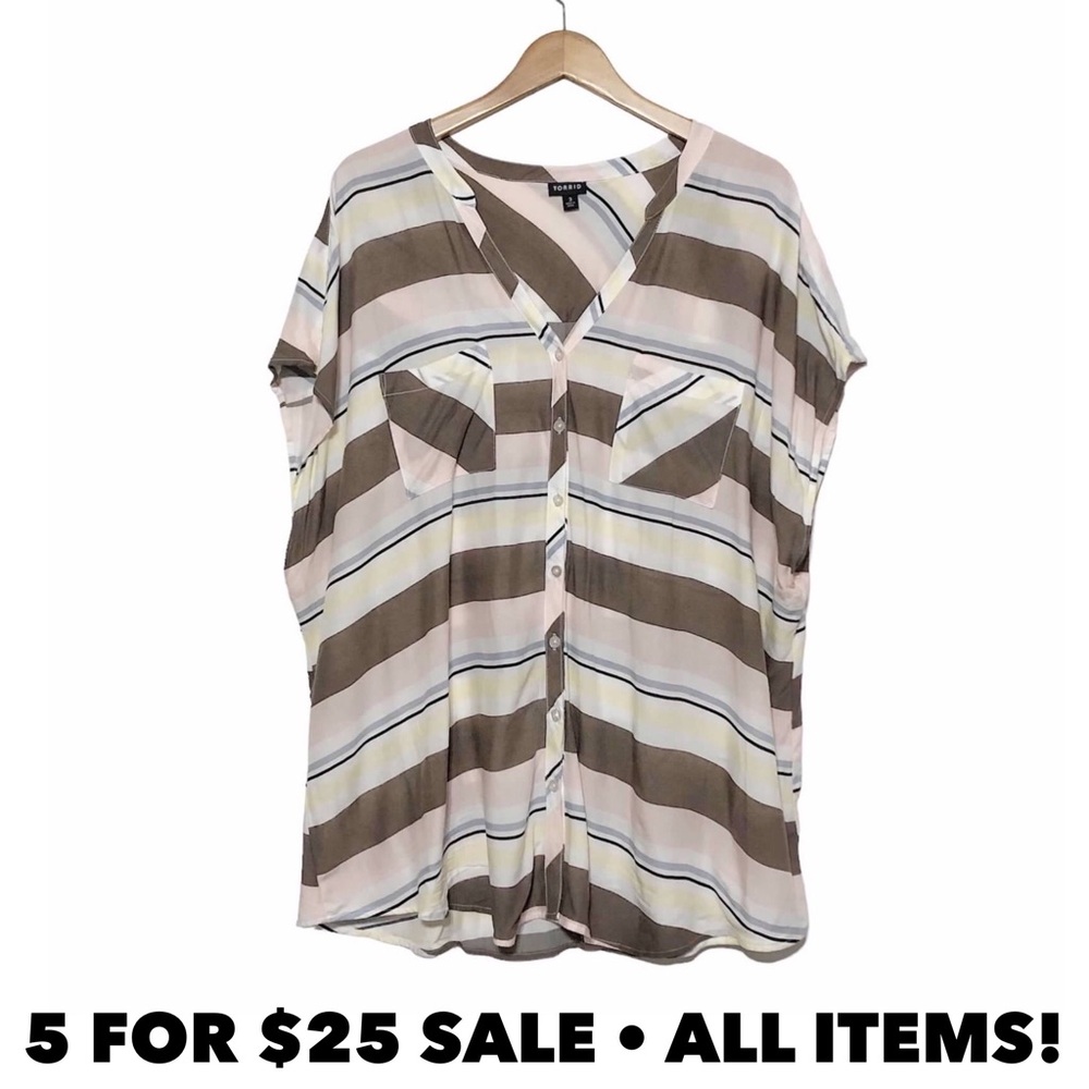 Torrid Striped Lightweight Blouse